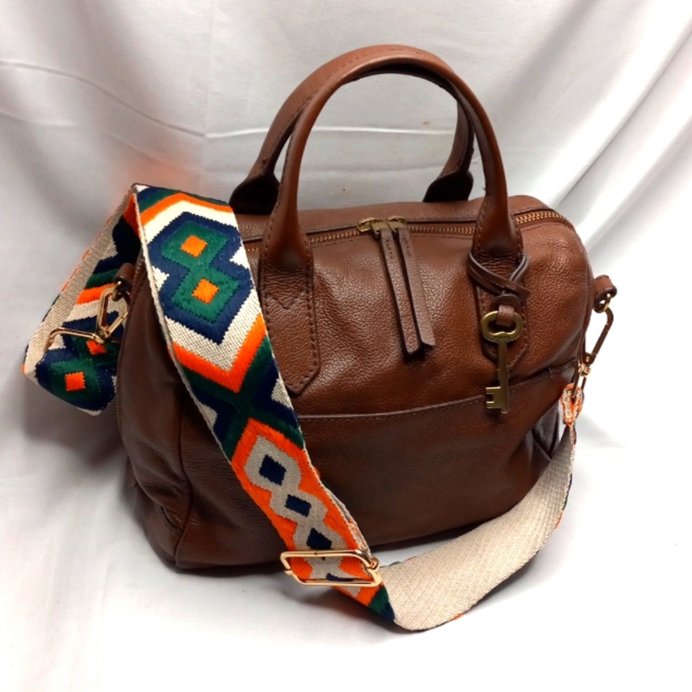 Fossil Ladies Fiona Medium Satchel with Guitar Strap